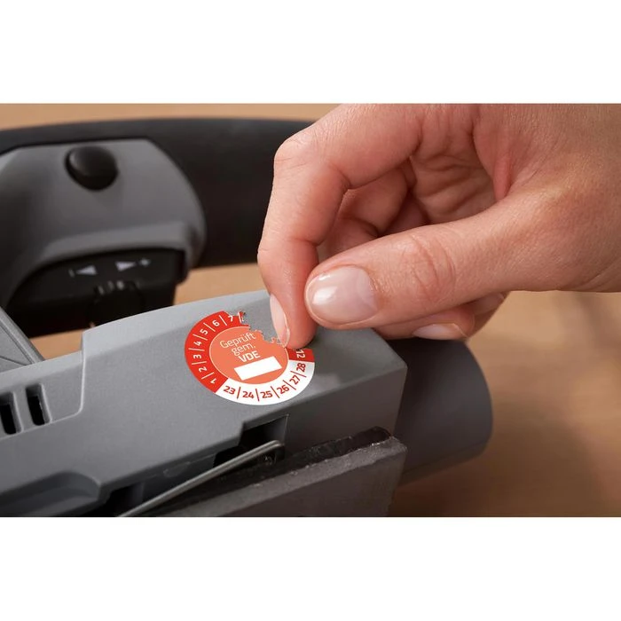 Zweckform Prüfplaketten 6986, Geprüft Gem. VDE, 2023-2028, Rot, Ø 30mm, Abziehsicher, 80 Stück – Bild 4