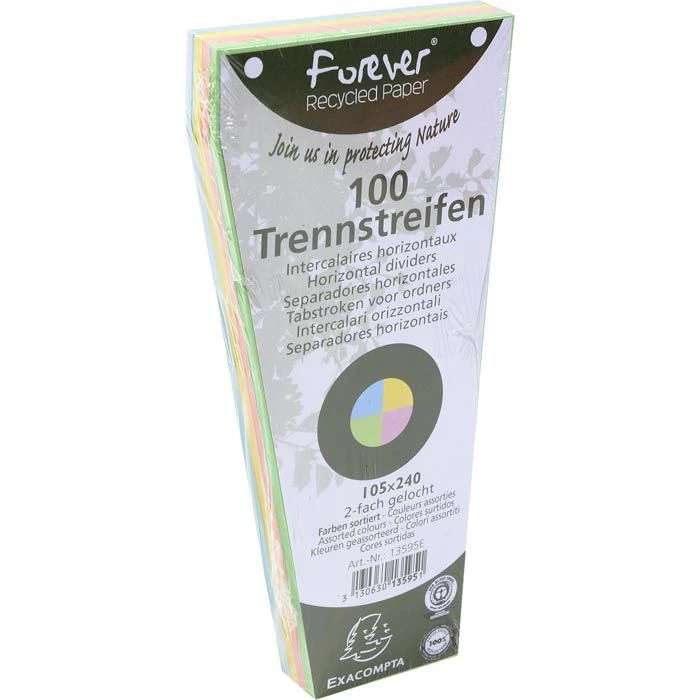 Exacompta Trennstreifen 13595E Forever, Trapez, Sortiert, 24 X 10,5 Cm, 180g/m² Karton, 100 Stück - Image 2