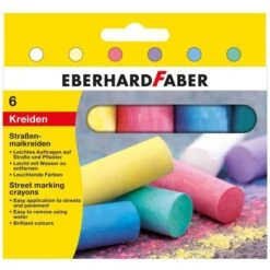 Eberhard Faber Eberhard-Faber Kreide 526506, 6 Stück, Straßenkreide, Rund, Farbig Sortiert