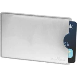 Durable Kreditkartenhülle 890023, PE, RFID-Schutz, 90 X 62mm, 1 Karte, Silber, 10 Stück