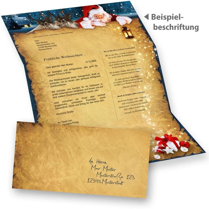 Tatmotive Weihnachtsbriefpapier Nordpol Express, Set, A4, 90g/m², 100 Blatt + 100 Umschläge - Image 2