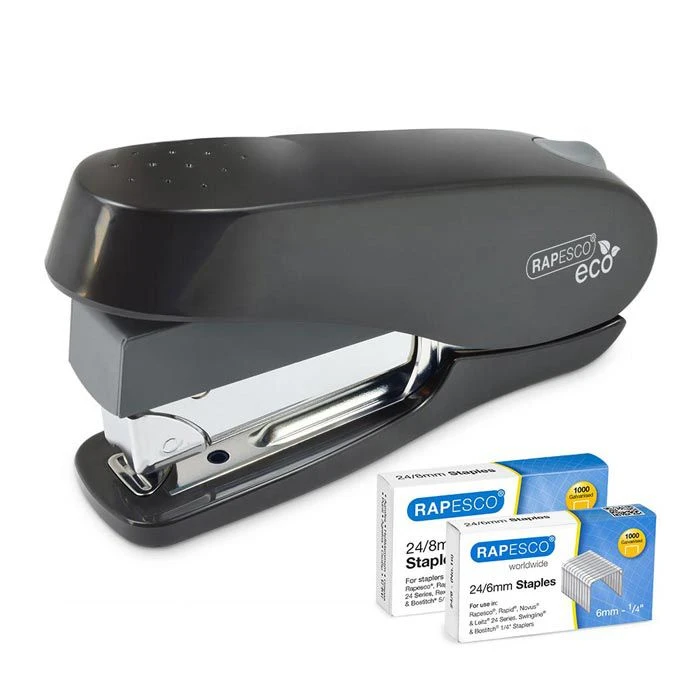 RAPESCO Heftgerät 1466 ECO Luna Less Effort, Heftleistung 50 Blatt, Schwarz