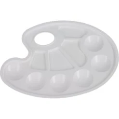 Idena Mischpalette 622044, 10 Mulden, Aus Kunststoff, Weiß, Ovale Form, 23 X 17 Cm