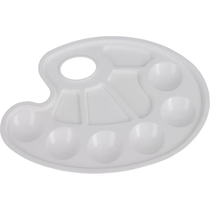 Idena Mischpalette 622044, 10 Mulden, Aus Kunststoff, Weiß, Ovale Form, 23 X 17 Cm