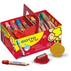 Giotto-be-be Buntstifte 4613 00, Schoolpack, Farbig Sortiert, Inklusive 3 Spitzern, 36 Stück
