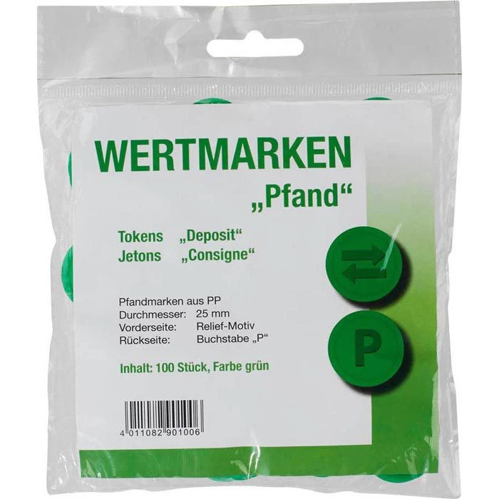 Wolf&Appenzeller Wertmarken 901298, Pfand, Chips Aus PP, Grün, Ø 25mm, 100 Stück - Image 3