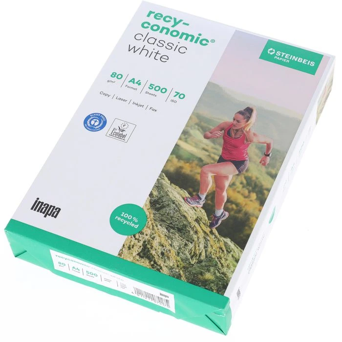 Inapa Kopierpapier Recyconomic Classic White A4, 80g, Weiß, 500 Blatt