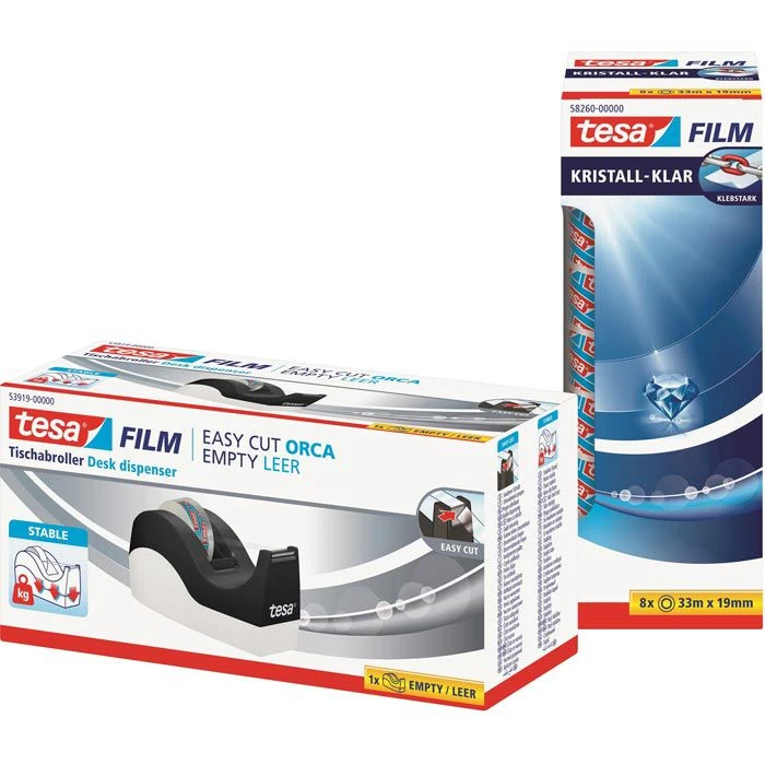 Tesa Klebefilmabroller 53915 Orca, Schwarz/weiß, Tischabroller Für Kleberollen 19mm X 33m - Image 5