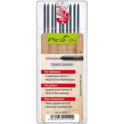 Pica Tieflochmarkerminen 4050 Ersatzminenset, Für Schreiner, Graphit, 2,8mm, 10 Stück