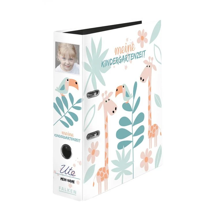 Falken Ordner 22001184 Meine Kindergartenzeit, A4, Karton, 8cm, Motiv Dschungel